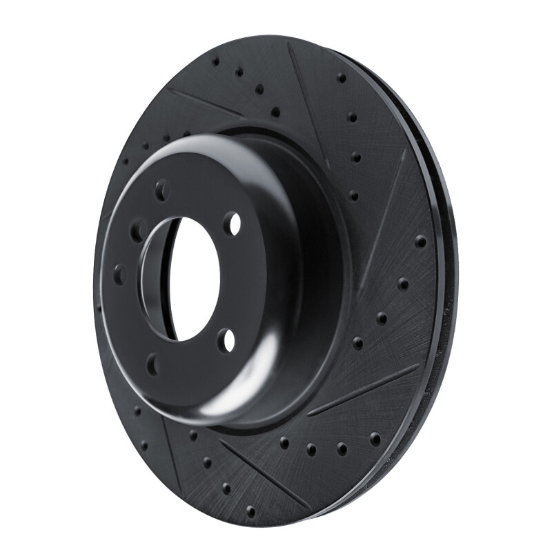 BMW Z4 Brake Rotor (1) - Front Right - R1 Concepts - Drilled & Slotted - Black - `09-`16